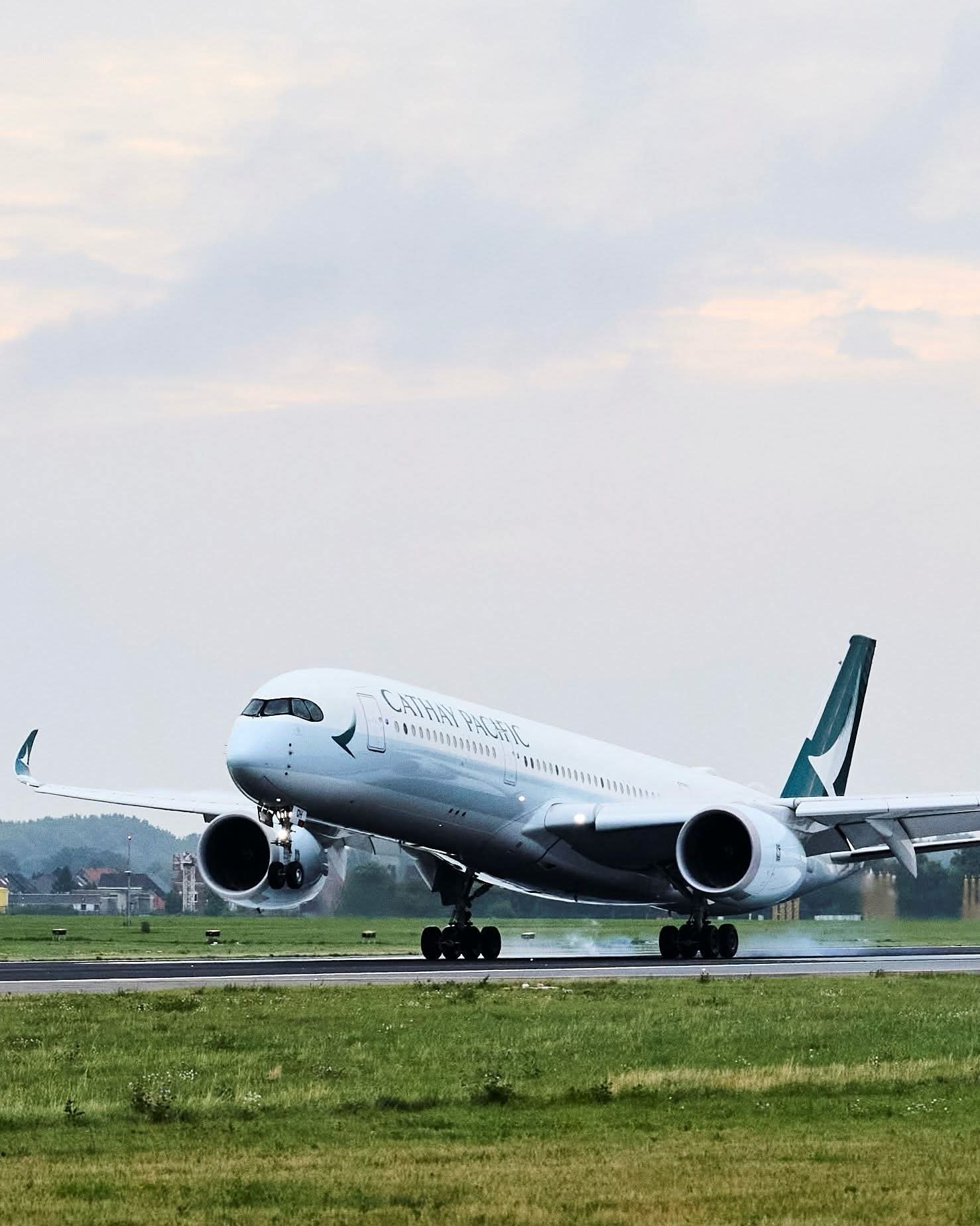Airplane flying over clouds